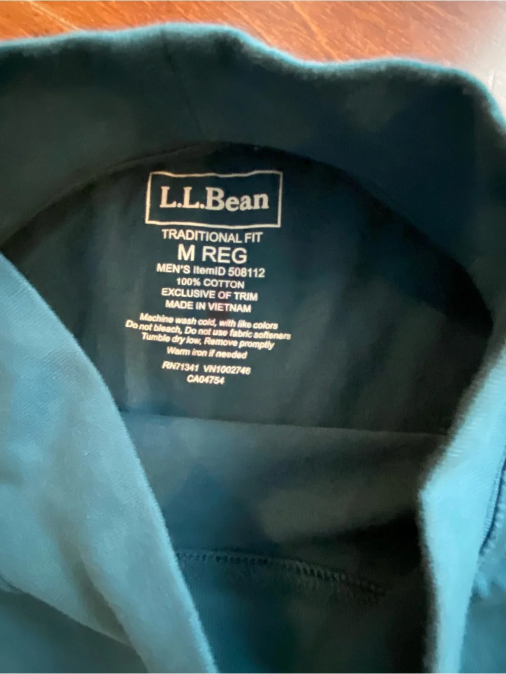 L.L. Bean Men's Carefree Unshrinkable Mock Neck Long Sleeve Shirt